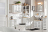 SoBuy BZR44-W Mueble Columna de Baño con 5 Estantes y 2 Puertas Blanco