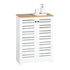 SoBuy BZR41-WMueble Auxiliar para Baño con 2 Estantes y 2 Puertas Blanco