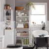SoBuy BZR44-W Mueble Columna de Baño con 5 Estantes y 2 Puertas Blanco