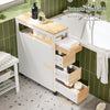 SoBuy BZR54-II-WN Armario de Baño Estrecho Estantería para Nichos Móvil con 3 Cajones