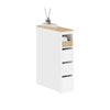 SoBuy BZR54-K-W Mueble Baño Estrecho con Ruedas Ancho 20cm Blanco