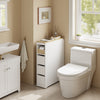 SoBuy BZR54-K-W Mueble Baño Estrecho con Ruedas Ancho 20cm Blanco
