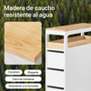 SoBuy BZR54-W Carrito Estrecho con 1 Bandeja Extraíble y 3 cajones Blanco y natural