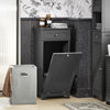 SoBuy BZR73-DG Armario para Ropa Sucia con 1 Cesto y 1 Cajón Gris