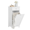SoBuy BZR73-W Mueble para Ropa Sucia con 1 Cesto y 1 Cajón Blanco