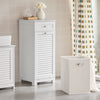 SoBuy BZR73-W Mueble para Ropa Sucia con 1 Cesto y 1 Cajón Blanco