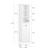 SoBuy BZR95-W Mueble Columna de Baño con 3 Estantes y 1 Puerta Blanco