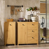 SoBuy BZR97-SN Armario de Baño con 1 Cesto y 3 Cajones Madera Natural