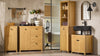 SoBuy BZR97-SN Armario de Baño con 1 Cesto y 3 Cajones Madera Natural