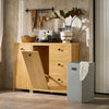 SoBuy BZR97-SN Armario de Baño con 1 Cesto y 3 Cajones Madera Natural