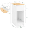 SoBuy FBT111-II-WN Mesa Auxiliar Mesita de Noche con 1 Cajón Blanco 40 x 25 x 60 cm