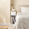 SoBuy FBT111-W Mesita de Noche Estrecha con cajón y Estante Blanco 20x35x60 cm