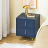 SoBuy FBT115-B Mesita de Noche Mesa Auxiliar con 2 cajones Moderna Azul