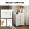 SoBuy FBT115-L-W Mesita de Noche Mesa Auxiliar con 3 cajones Blanco 40x40x63cm