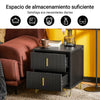 SoBuy FBT115-SCHx2 Set de 2 Mesitas de Noche con 2 cajones Negro