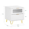 SoBuy FBT123-W Mesita de Noche con 2 cajones 40 x 40 x 47 cm