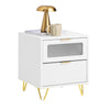SoBuy FBT123-W Mesita de Noche con 2 cajones 40 x 40 x 47 cm