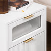 SoBuy FBT123-W Mesita de Noche con 2 cajones 40 x 40 x 47 cm