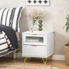SoBuy FBT123-W Mesita de Noche con 2 cajones 40 x 40 x 47 cm