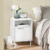 SoBuy FBT124-W Mesita de Noche con 1 Estante Abierto y 1 Cajón