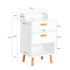 SoBuy FBT125-W Mesa Auxiliar con 2 Cajones y 1 Estante Abierto