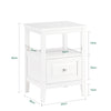 Preventa-SoBuy FBT131-W Mesita de Noche con 1 Cajón y 1 Estante Blanco
