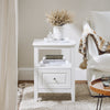 Preventa-SoBuy FBT131-W Mesita de Noche con 1 Cajón y 1 Estante Blanco