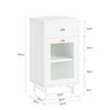 SoBuy FBT133-W Mesita de Noche con 1 Cajón y 1 Puerta de Cristal