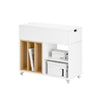 SoBuy FBT134-W Mesa Auxiliar con 1 Cajón y 2 Compartimentos 70 x 30 x 61 cm