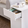 SoBuy FBT135-W Mesa Auxiliar con 1 Cajón, 1 Puerta y 2 Compartimentos Blanco