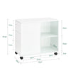 SoBuy FBT141-W Mesa Auxiliar Mesa de Centro con 2 Puertas y 3 Cajones Blanco