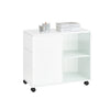 SoBuy FBT141-W Mesa Auxiliar Mesa de Centro con 2 Puertas y 3 Cajones Blanco