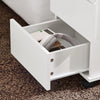 SoBuy FBT141-W Mesa Auxiliar Mesa de Centro con 2 Puertas y 3 Cajones Blanco