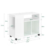 SoBuy FBT142-W Mesa Auxiliar con 2 Puertas y 2 Compartimentos Blanco