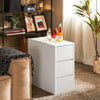SoBuy FBT144-W Mesita de Noche con 3 Cajones 1 Puerta Blanco