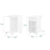 SoBuy FBT148-W Mesa Auxiliar con 3 Estantes y 1 Cajón Mesa de Centro con ruedas Blanco