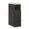 SoBuy FBT149-SCH Mesita de Noche Estrecha 20cm con 2 Cajones + Compartimento Negro