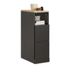 SoBuy FBT149-SCH Mesita de Noche Estrecha 20cm con 2 Cajones + Compartimento Negro