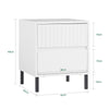 SoBuy FBT157-W Mesilla de Noche con 2 cajones Blanco 40 x 40 x 48 cm