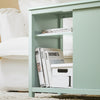 SoBuy FBT159-GR Mesa Auxiliar de sofá con 1 cajón 1 Puerta y 2 Compartimentos para salón Dormitorio u Oficina Verde
