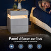 SoBuy FBT167-E-W Mesita de Noche con luz LED Mesa Auxiliar con 2 cajones Blanca L41 × P40 × A52 cm