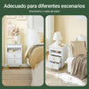 SoBuy FBT168-W Mesita de Noche Mesa Auxiliar con 3 cajones y Estante Blanca 40x40x63 cm