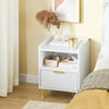 SoBuy FBT169-W Mesita de Noche Mesa Auxiliar con cajón y Estante Blanca 40x40x51 cm