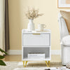 SoBuy FBT169-W Mesita de Noche Mesa Auxiliar con cajón y Estante Blanca 40x40x51 cm