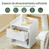 SoBuy FBT169-W Mesita de Noche Mesa Auxiliar con cajón y Estante Blanca 40x40x51 cm