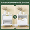 SoBuy FBT169-W Mesita de Noche Mesa Auxiliar con cajón y Estante Blanca 40x40x51 cm