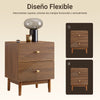 SoBuy FBT170-N Mesita de Noche Vintage con 2 Cajones Marrón 45×40×58 cm