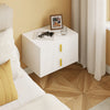 SoBuy FBT177-E-W Mesita de Noche Flotante con luz LED y 2 cajones Blanca