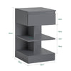 SoBuy FBT49-HGx2 Set de 2 Mesitas de Noche con 1 cajón y 2 estantes Gris