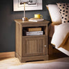 SoBuy FBT151-BR Mesita de noche con 1 Estante y 1 Puerta Marrón